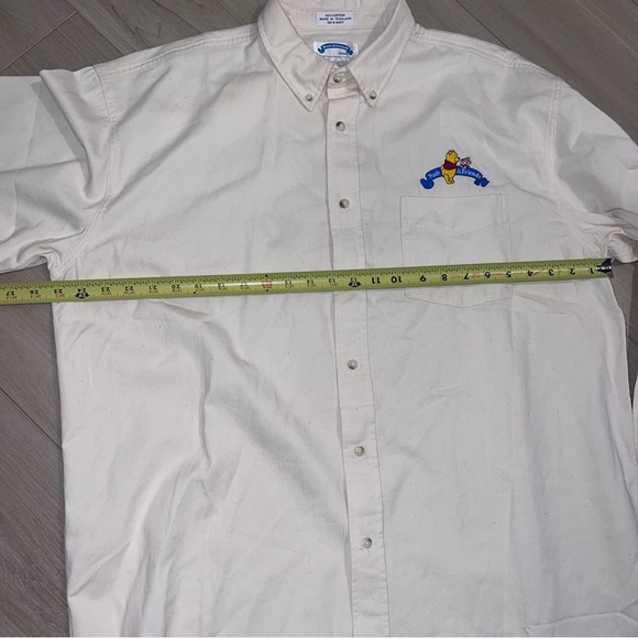 VINTAGE DISNEY WINNIE THE POOH Embroidered Button Down Shirt Large L Y2K Neutral - Picture 7 of 11